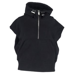 Givenchy Half-Zip Short Sleeve Hoodie in Black Cotton